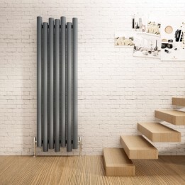 Carisa "Motion" Textured Anthracite Aluminium Designer Vertical Radiators (2 Sizes)