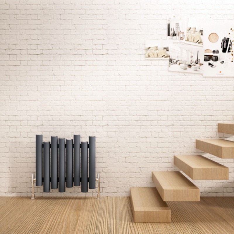 Carisa "Motion" Textured Anthracite Aluminium Designer Horizontal Radiators (2 Sizes)