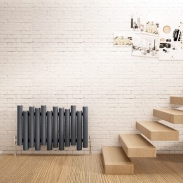 Carisa "Motion" Textured Anthracite Aluminium Designer Horizontal Radiators (2 Sizes)