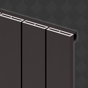 Carisa "Nemo" Black Aluminium Flat Panel Horizontal Designer Radiators (5 Sizes) - Close up