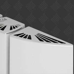 Carisa "Gaia" White Aluminium Designer Horizontal Radiators (3 Sizes) - Close up