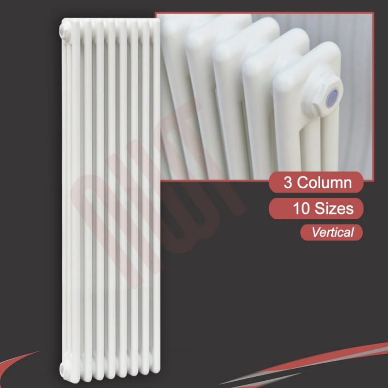 "Korona" 3 Column White Vertical Radiators (2 Sizes)