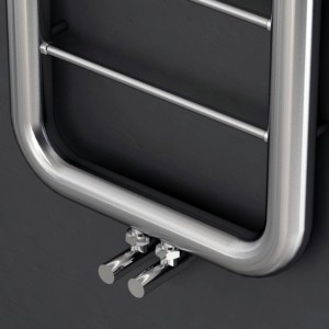 Carisa "Paros" Brushed OR Polished Stainless Steel Designer Towel Rail Radiator (3 Sizes) - Close up