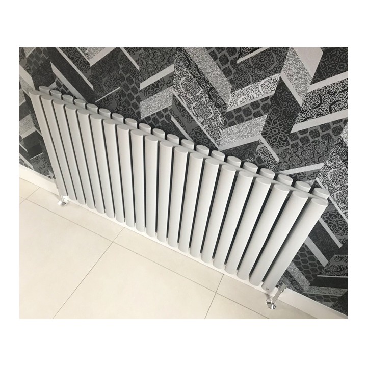 Ultraheat "Sofi" White Double Oval Tube Horizontal Radiators (11 Sizes)