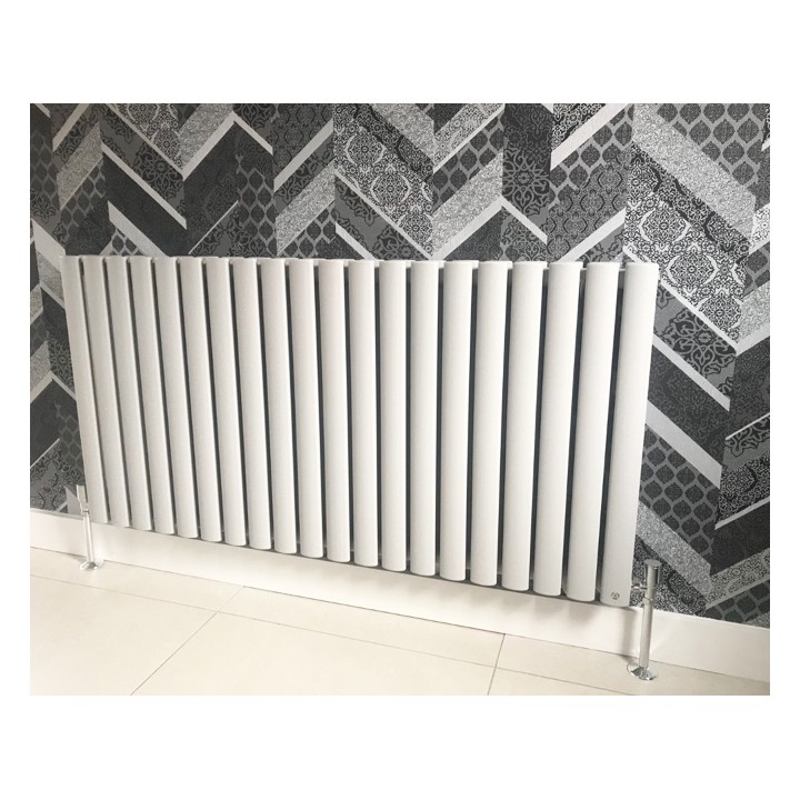 Ultraheat "Sofi" White Double Oval Tube Horizontal Radiators (11 Sizes)
