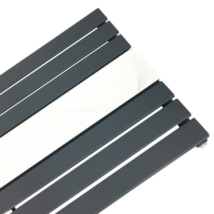 Corwen Anthracite Flat Panel Vertical Mirror Radiator