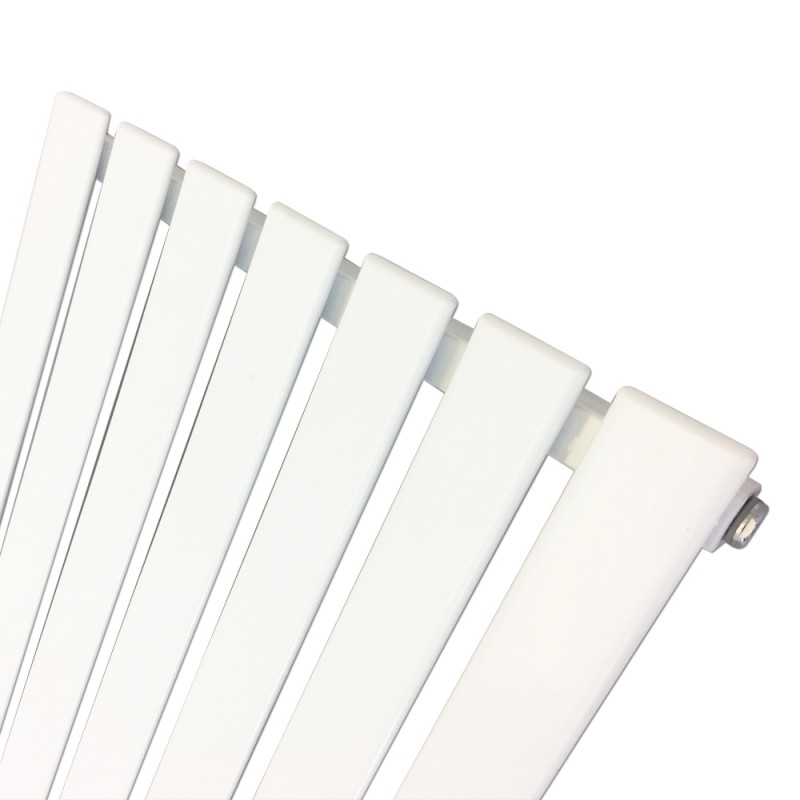 516mm (w) x 1850mm (h) Corwen White Vertical Radiator - Close up