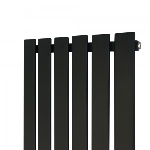 440mm (w) x 1850mm (h) "Corwen" Black Flat Panel Vertical Radiator (6 Sections)