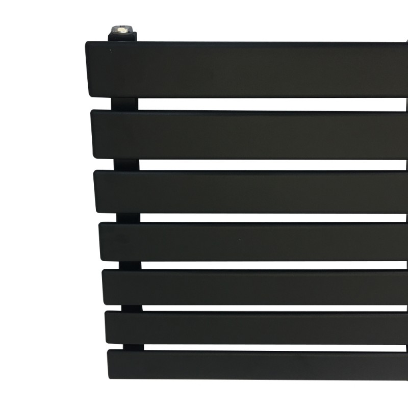 1250mm (w) x 516mm (h) Corwen Black Horizontal Radiator - Close up