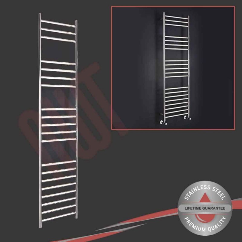 350mm x 1600mm Polished Straight Stainless Steel Towel Rail