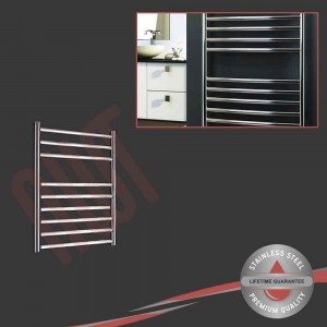 500mm (w) x 600mm (h) Polished Stainless Steel Towel Rail