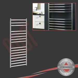 500mm (w) x 1200mm (h) Polished Stainless Steel Towel Rail