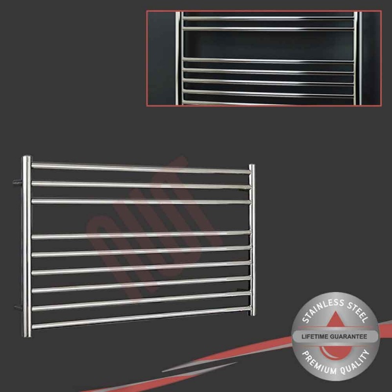 1200mm (w) x 600mm (h) Polished Straight "Stainless Steel" Towel Rail