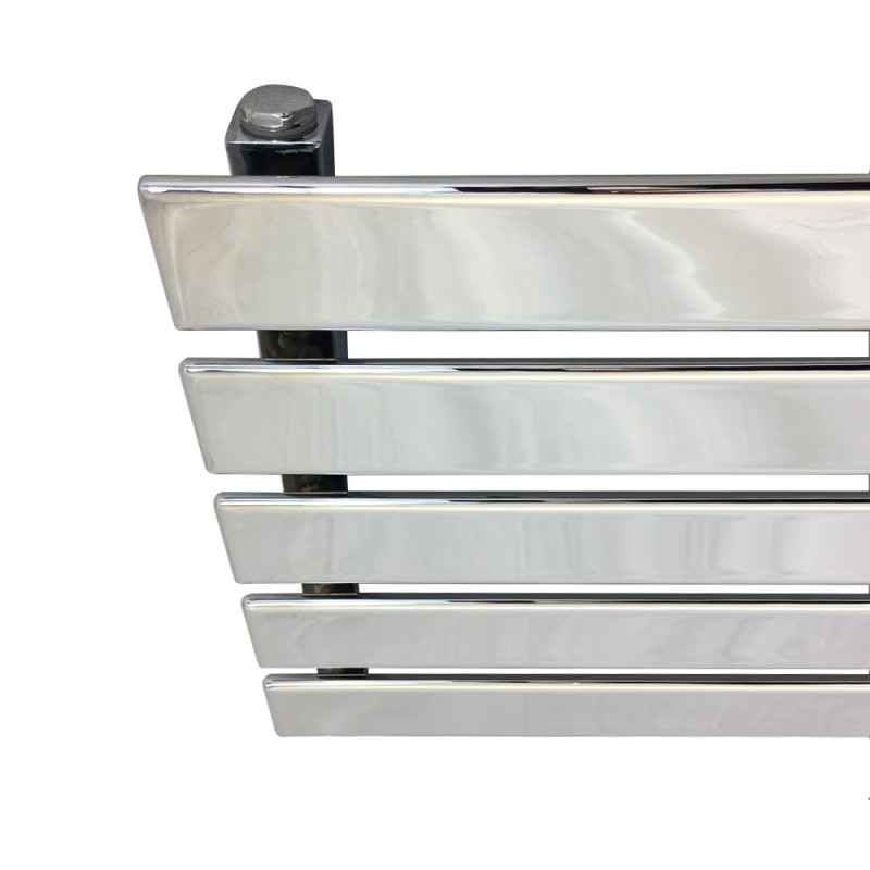 1250mm (w) x 360mm (h) Corwen Chrome Horizontal Radiator - Close up