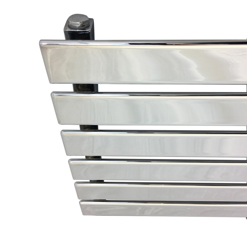 1250mm (w) x 440mm (h) Corwen Chrome Horizontal Radiator - Close up