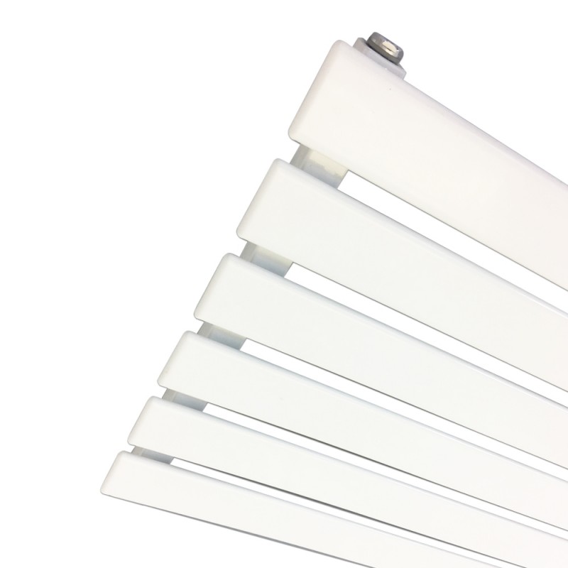 1250mm (w) x 440mm (h) Corwen White Horizontal Radiator - Close up