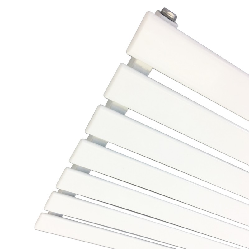 1250mm (w) x 516mm (h) Corwen White Horizontal Radiator - Close up