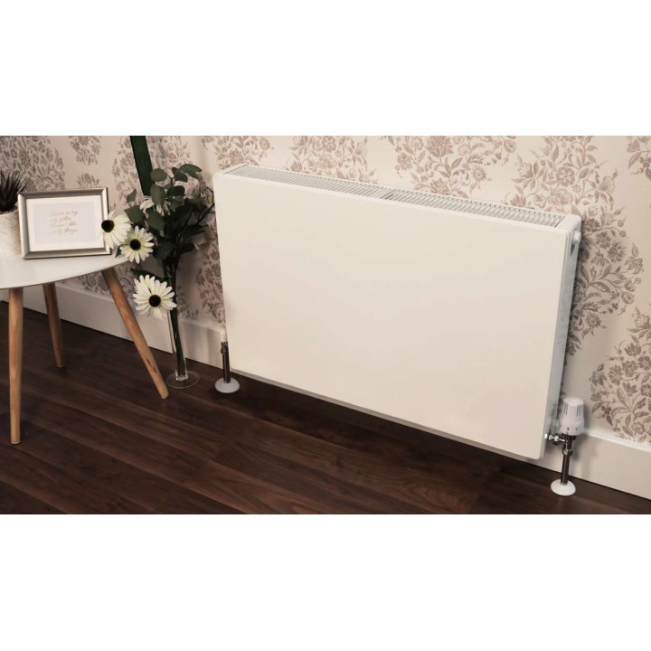 Ultraheat "Planal" Flat Panel Horizontal White Radiator (47 Sizes - Double Panel, Single Convector)