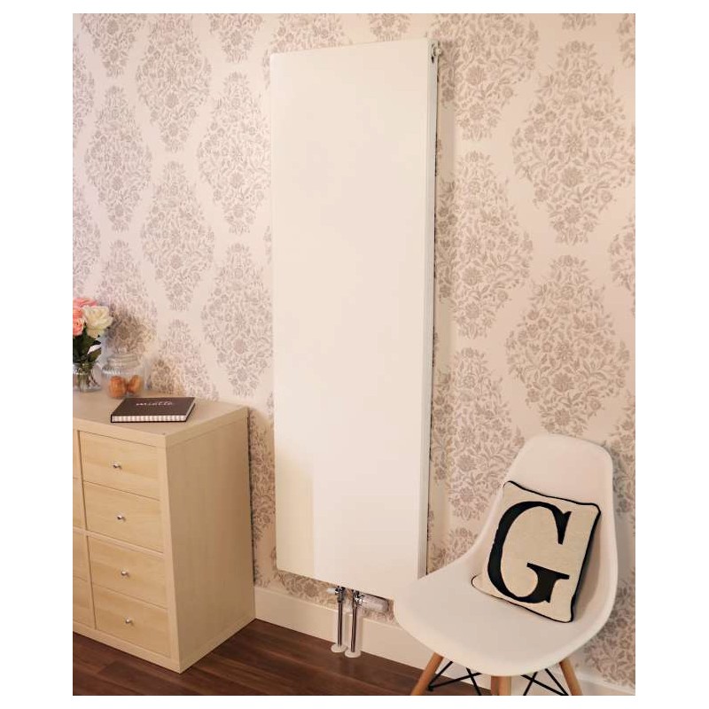 Ultraheat "Planal" Flat Panel Vertical White Radiator (35 Sizes - Single Panel, Single Convector)