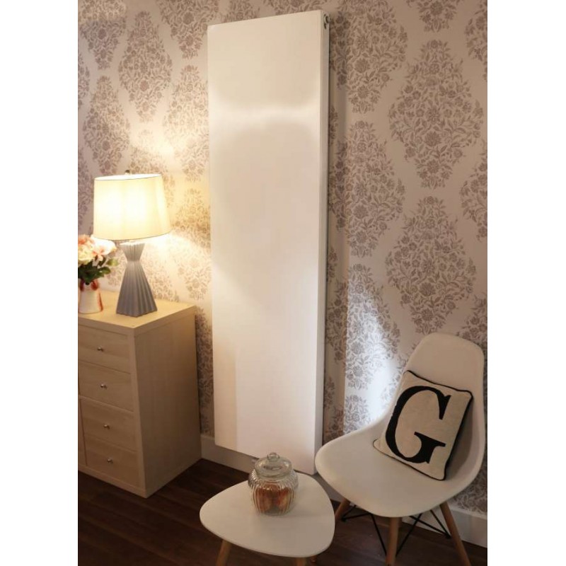 Ultraheat "Planal" Flat Panel Vertical White Radiator (35 Sizes - Single Panel, Single Convector)