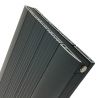 470mm (w) x 1800mm (h) "Cariad" Double Panel Anthracite Vertical Aluminium Radiator (10 Extrusions) - Close up
