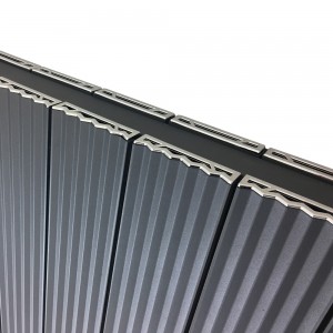 1030mm (w) x 500mm (h) "Cariad" Double Panel Anthracite Horizontal Aluminium Radiator (22 Extrusions) - Close up