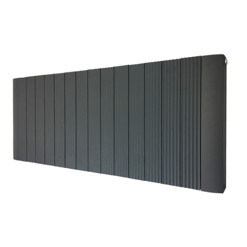 1500mm (w) x 500mm (h) "Cariad" Double Panel Anthracite Horizontal Aluminium Radiator (32 Extrusions)