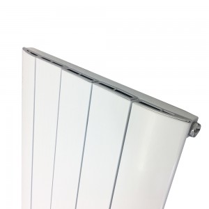 470mm (w) x 1800mm (h) "Cariad" Single Panel White Vertical Aluminium Radiator (5 Extrusions)