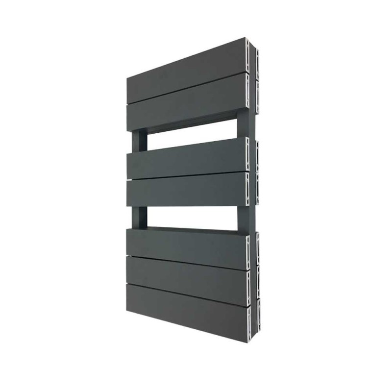 500mm (w) x 800mm (h) "Flow" Anthracite Double Aluminium Towel Rail (14 Extrusions)