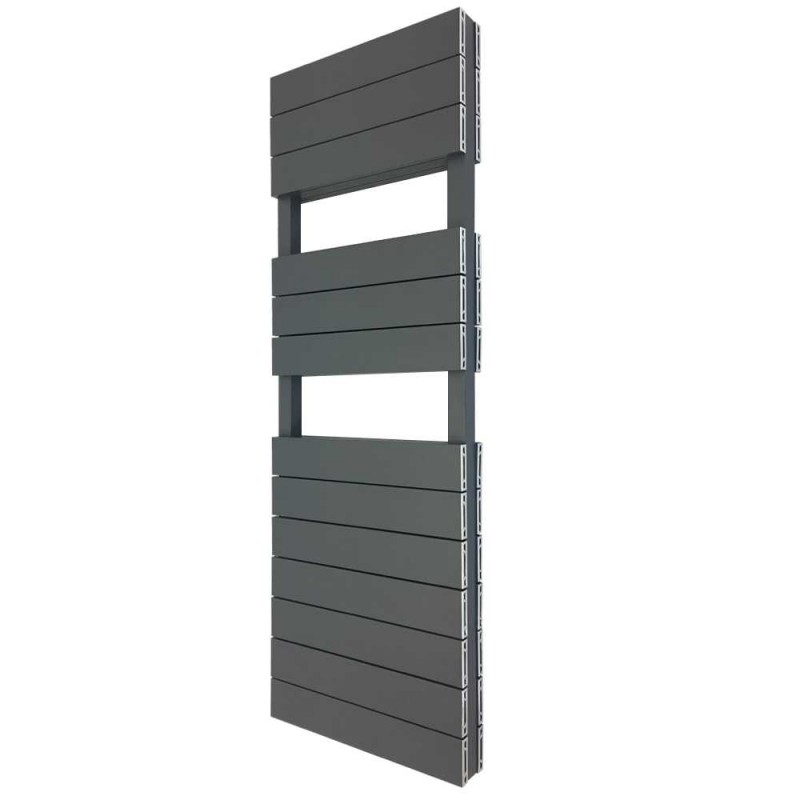 500mm (w) x 1500mm (h) "Flow" Anthracite Double Aluminium Towel Rail (26 Extrusions)