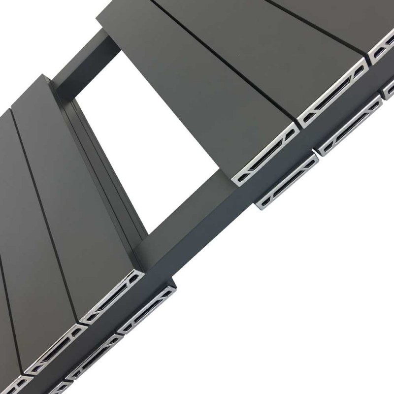 500mm (w) x 1500mm (h) "Flow" Anthracite Double Aluminium Towel Rail (26 Extrusions) - Close up