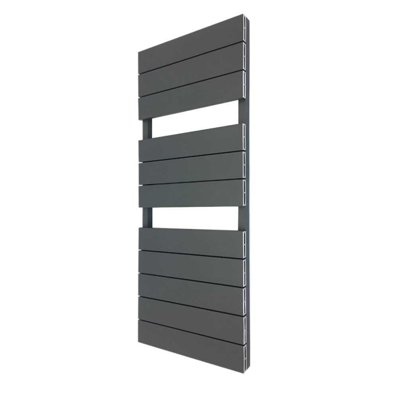 500mm (w) x 1200mm (h) "Flow" Anthracite Single Aluminium Towel Rail (13 Extrusions)