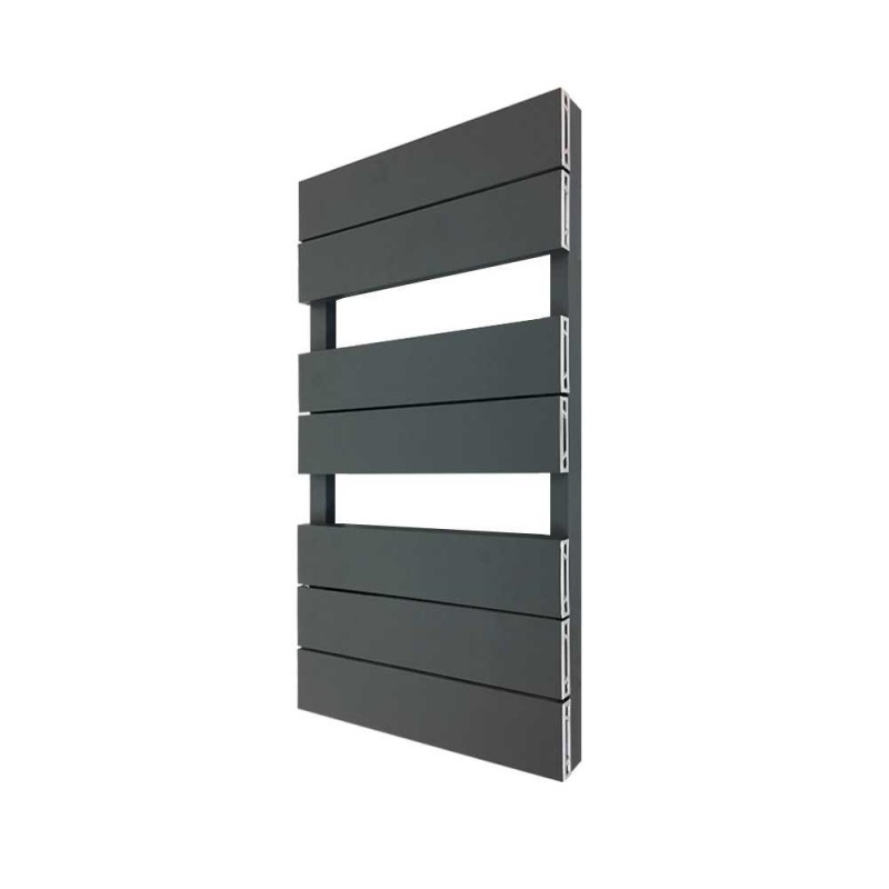 500mm (w) x 800mm (h) "Flow" Anthracite Single Aluminium Towel Rail (7 Extrusions)