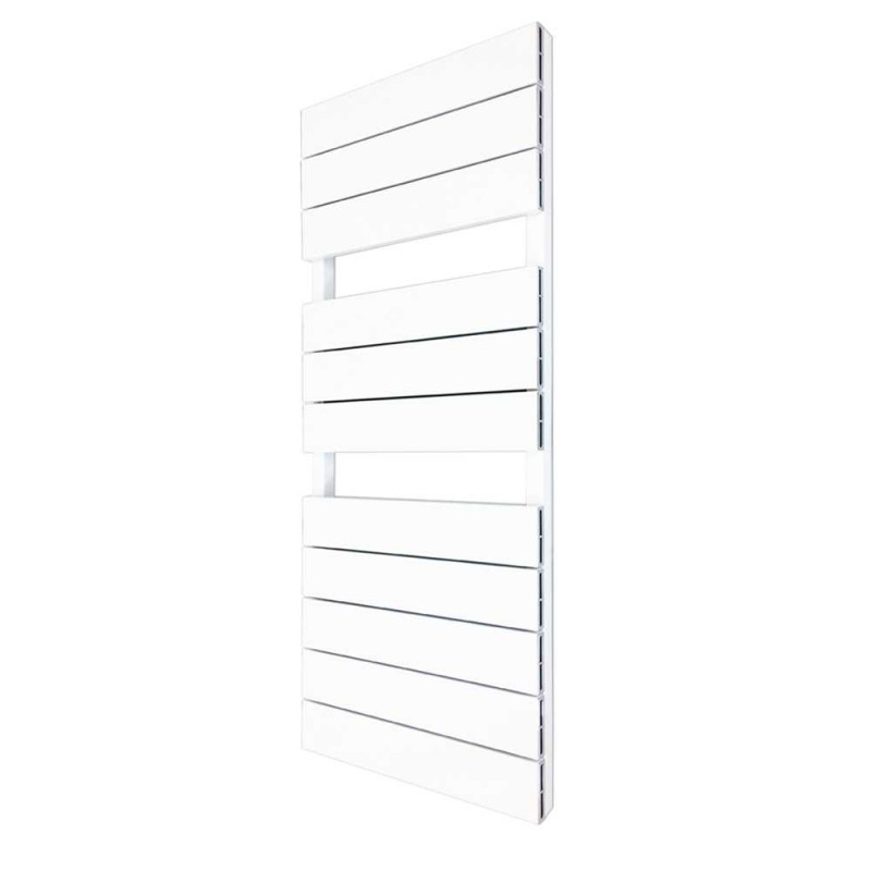 500mm (w) x 1200mm (h) "Flow" White Single Aluminium Towel Rail (13 Extrusions)