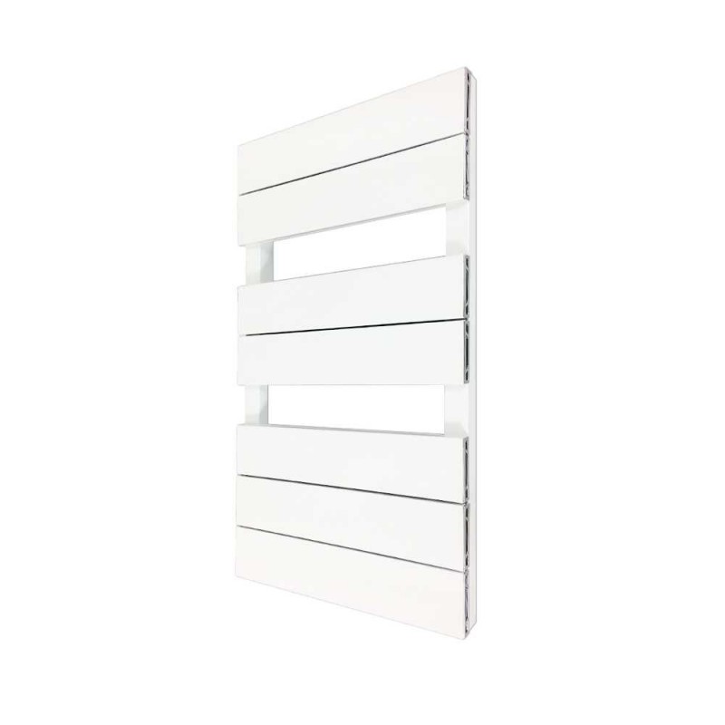 500mm (w) x 800mm (h) "Flow" White Single Aluminium Towel Rail (7 Extrusions)