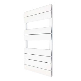500mm (w) x 1000mm (h) "Wave" White Single Aluminium Towel Rail (8 Extrusions)