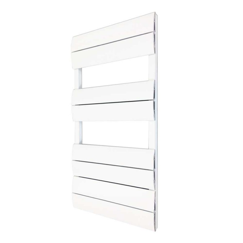 500mm (w) x 1000mm (h) "Wave" White Single Aluminium Towel Rail (8 Extrusions)