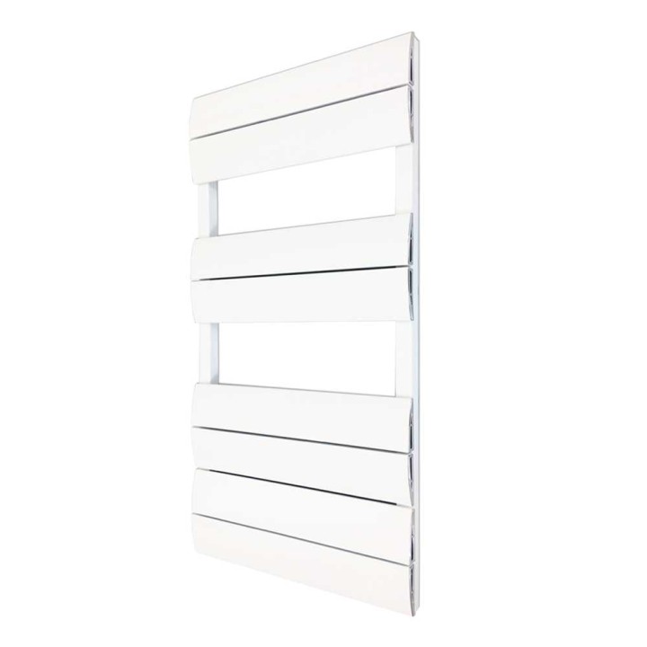500mm (w) x 1000mm (h) "Wave" White Single Aluminium Towel Rail (8 Extrusions)