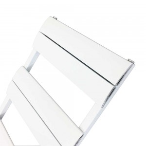 500mm (w) x 1000mm (h) "Wave" White Single Aluminium Towel Rail (8 Extrusions)