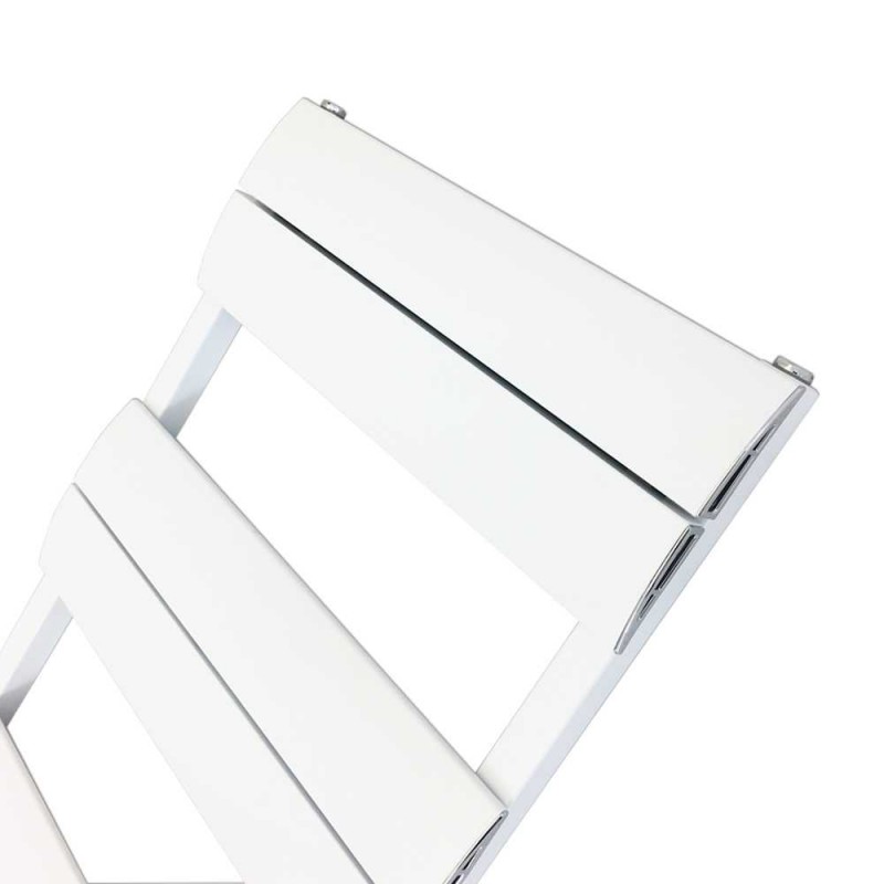 500mm (w) x 1000mm (h) "Wave" White Single Aluminium Towel Rail (8 Extrusions)