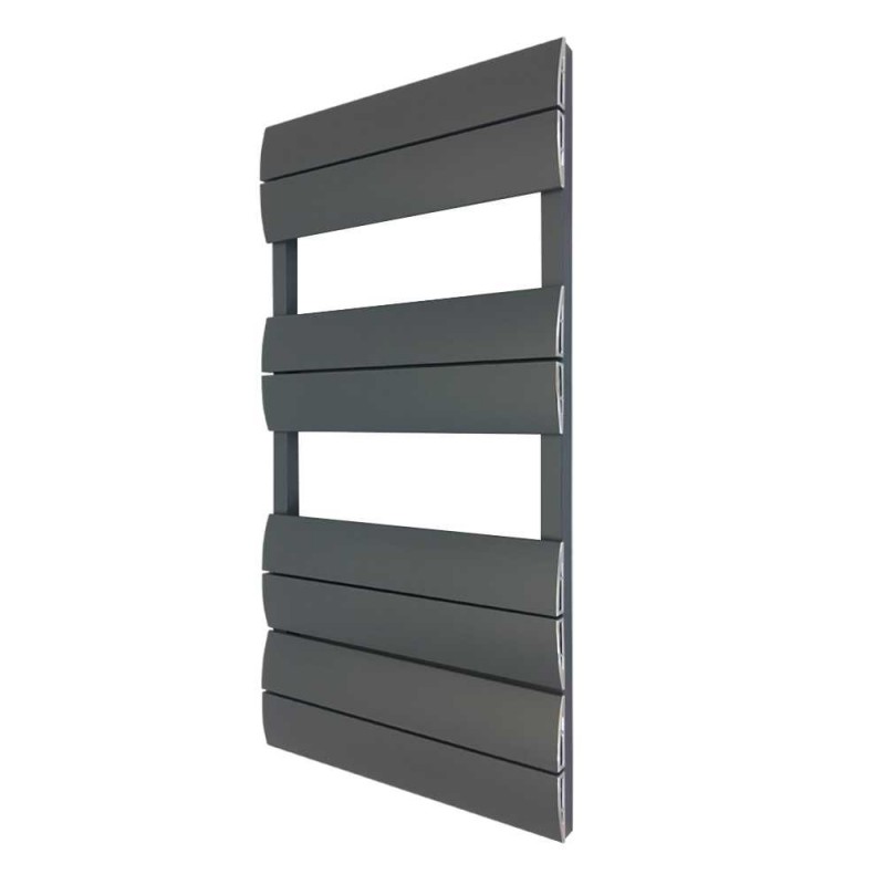 500mm (w) x 1000mm (h) "Wave" Anthracite Single Aluminium Towel Rail (8 Extrusions)