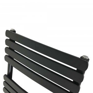 500mm (w) x 1200mm (h) "Castell" Black Heated Towel Rail