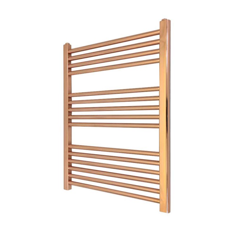 600mm (w)  x 800mm (h) "Straight Copper" Designer Towel Rail