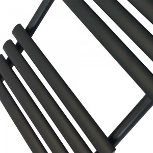 500mm(w) x 930mm(h) Brecon Black Towel Rail - Oval Tubes - Close up