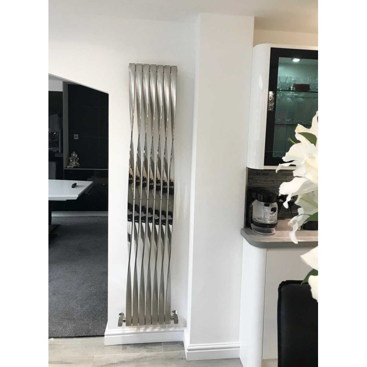 Aeon "Twister" Designer Brushed & Polished Stainless Steel Radiator (9 Sizes)