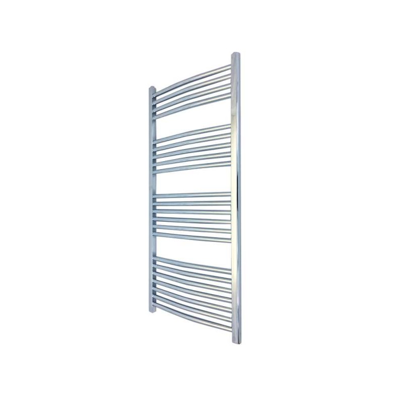 400mm  x 1200mm Curved Chrome Towel Rail