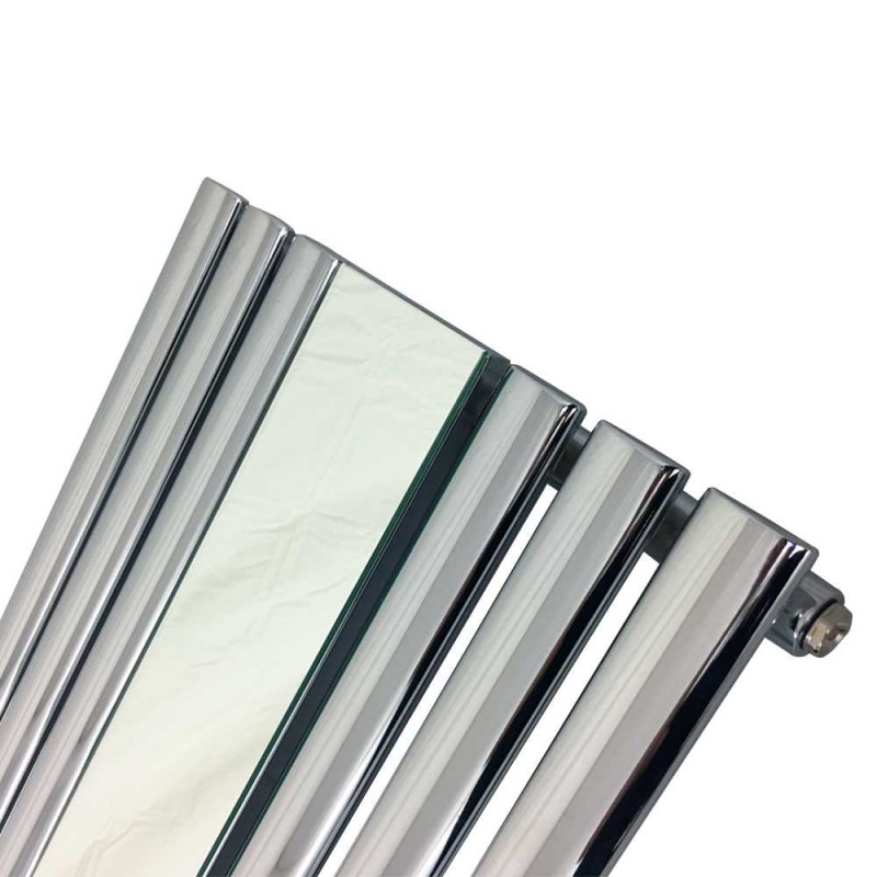 499mm (w) x 1800mm (h) Brecon Chrome Vertical Radiator - Close up