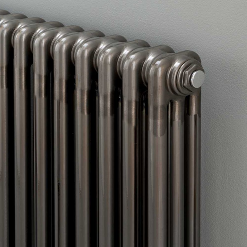 "Korona" 3 Column Bare Metal Lacquered Horizontal Radiators (10 Sizes) + Optional Floor Mounts