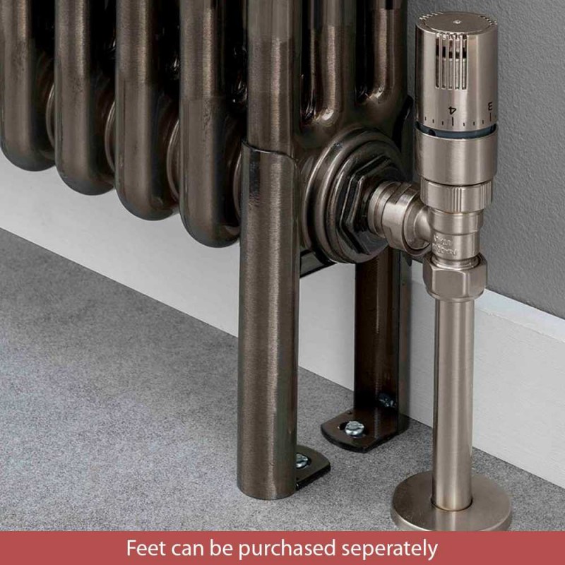 "Korona" 3 Column Bare Metal Lacquered Horizontal Radiators (10 Sizes) + Optional Floor Mounts