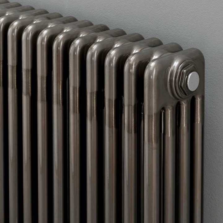 "Korona" 4 Column Bare Metal Lacquered Horizontal Radiators (10 Sizes) closeup